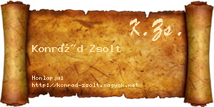 Konrád Zsolt névjegykártya